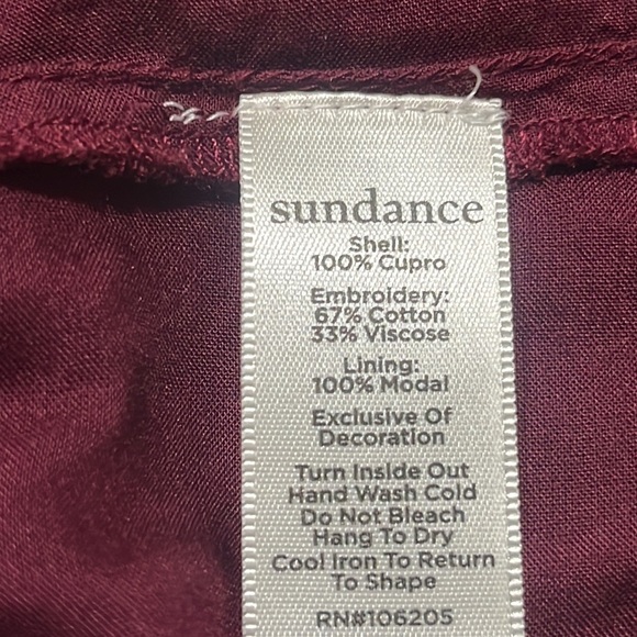 SUNDANCE WOMENS PEASANT EMBROIDERED TOP, WINE COLOR SIZE PS - Picture 5 of 8